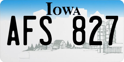 IA license plate AFS827