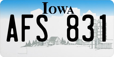 IA license plate AFS831