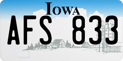 IA license plate AFS833