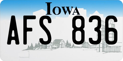 IA license plate AFS836