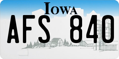 IA license plate AFS840