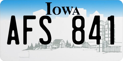IA license plate AFS841