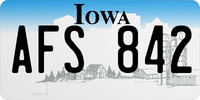 IA license plate AFS842