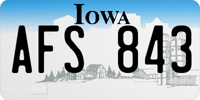 IA license plate AFS843