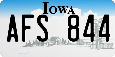 IA license plate AFS844