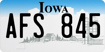IA license plate AFS845