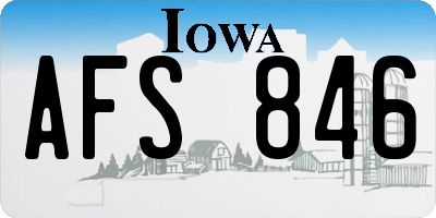 IA license plate AFS846