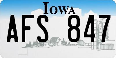 IA license plate AFS847
