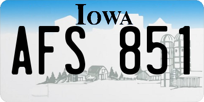 IA license plate AFS851