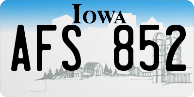 IA license plate AFS852