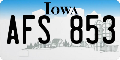 IA license plate AFS853