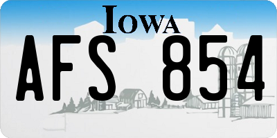 IA license plate AFS854
