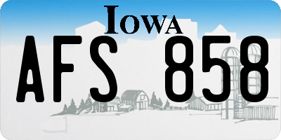 IA license plate AFS858