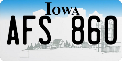 IA license plate AFS860