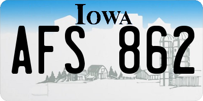 IA license plate AFS862