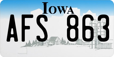 IA license plate AFS863