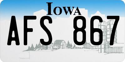 IA license plate AFS867