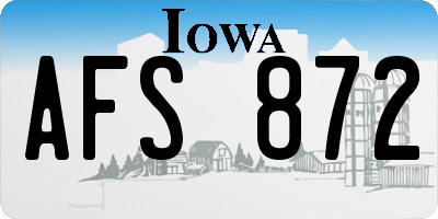 IA license plate AFS872