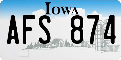 IA license plate AFS874