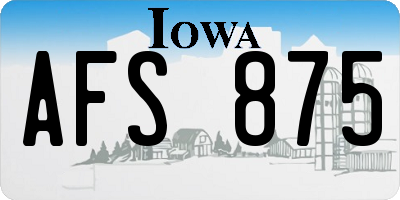 IA license plate AFS875