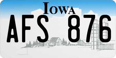 IA license plate AFS876