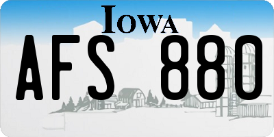IA license plate AFS880