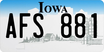IA license plate AFS881