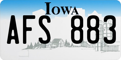 IA license plate AFS883