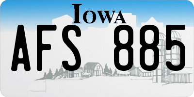 IA license plate AFS885