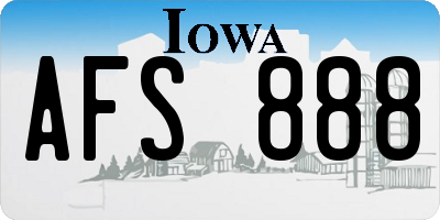 IA license plate AFS888