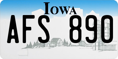 IA license plate AFS890