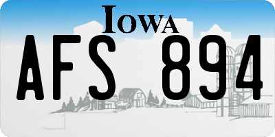 IA license plate AFS894