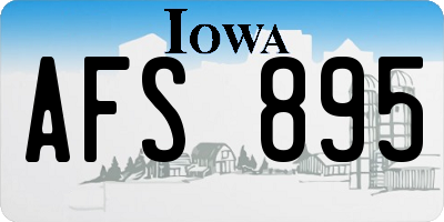 IA license plate AFS895