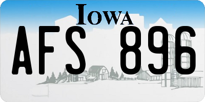 IA license plate AFS896