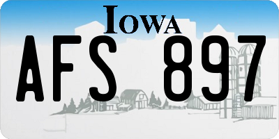 IA license plate AFS897