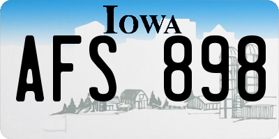 IA license plate AFS898