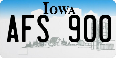 IA license plate AFS900