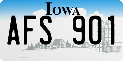 IA license plate AFS901
