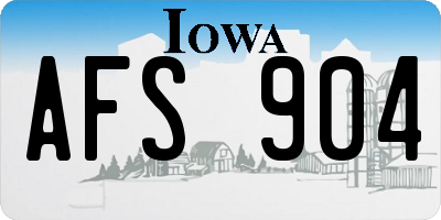IA license plate AFS904