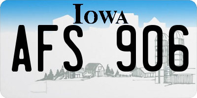 IA license plate AFS906