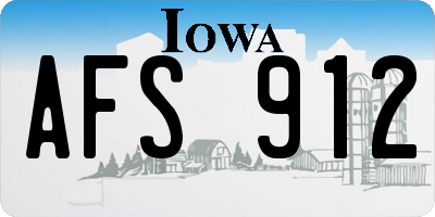IA license plate AFS912