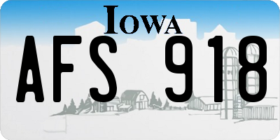 IA license plate AFS918