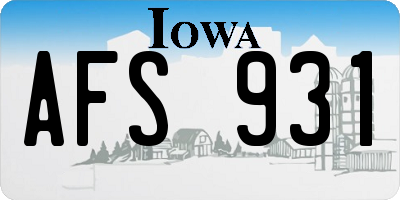 IA license plate AFS931