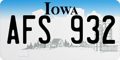 IA license plate AFS932