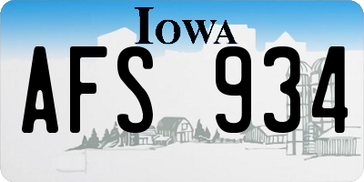 IA license plate AFS934