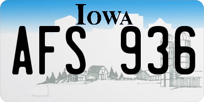 IA license plate AFS936