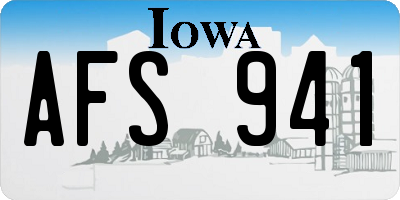 IA license plate AFS941