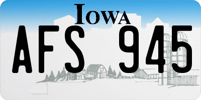 IA license plate AFS945
