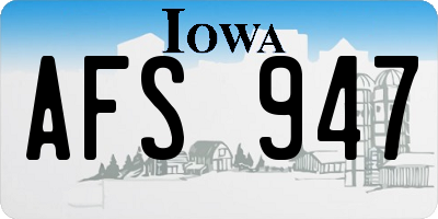 IA license plate AFS947
