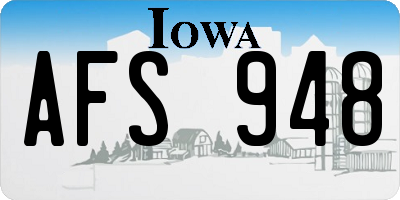 IA license plate AFS948